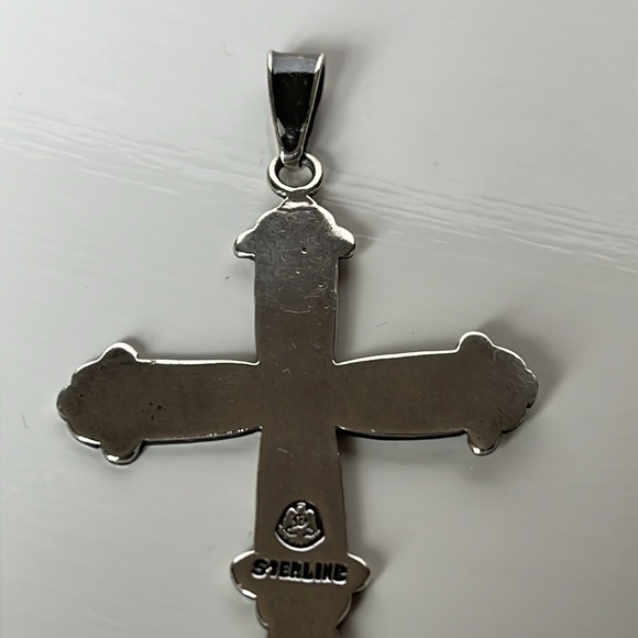 Victoria Cony Sterling Silver Taxco Mexico Cross Pendant - Picture 5 of 10
